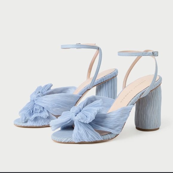 Loeffler Randall Shoes - Loeffler Randall Camellia Blue Pleated Bow Heel